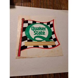Vintage Quaker State Oil Checkered Flag Sticker Decal Race Street Car Mechanic
